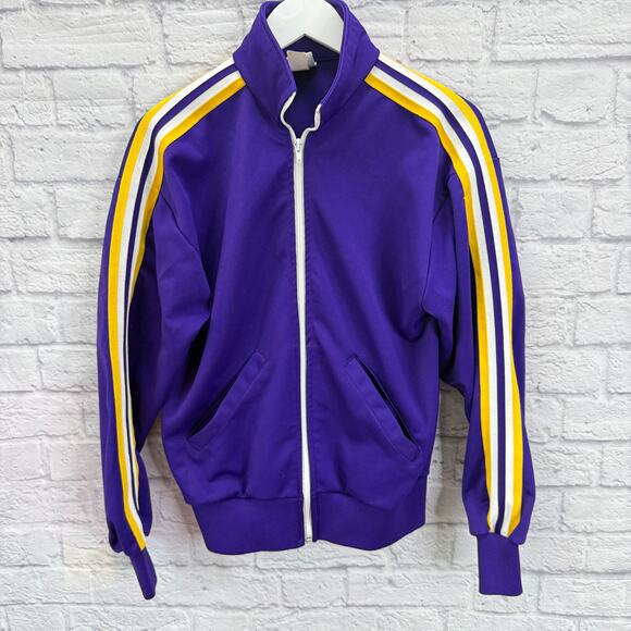 Vintage Varsity Spirit Cheer Warm Up Track Suit Size S Purple Yellow Costume - Picture 2 of 10